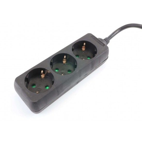 Extensão Elétrica, Preta, 3 Tomadas, 3m, 3G x 1.5mm² refª 89334 MADER Extensão Elétrica, Preta, 3 Tomadas, 3m, 3G x 1.5mm² refª 89334 MADER