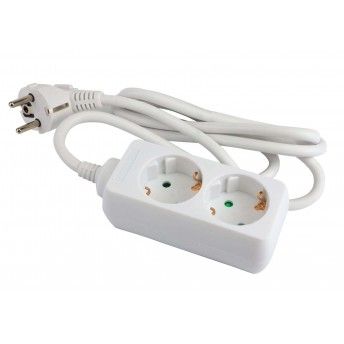 Extensão Elétrica, Branca, 2 Tomadas, 3m, 3G x 1.5mm² refª 89329 MADER Extensão Elétrica, Branca, 2 Tomadas, 3m, 3G x 1.5mm² refª 89329 MADER