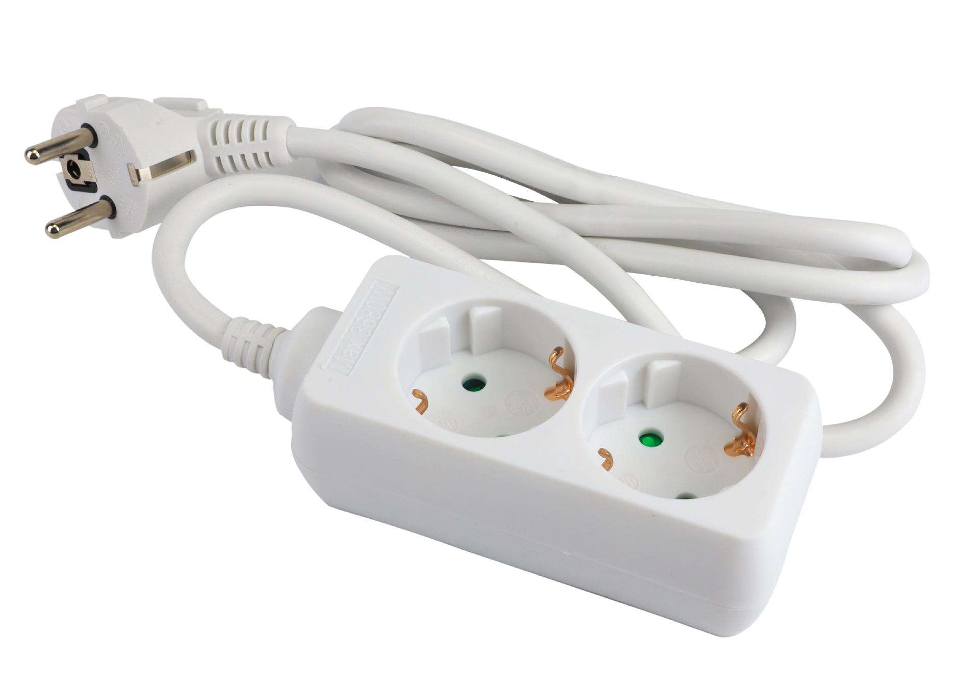 Extensão Elétrica, Branca, 2 Tomadas, 3m, 3G x 1.5mm² refª 89329 MADER