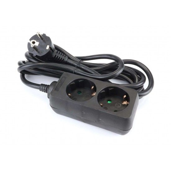 Extenso Eltrica, Preta, 2 Tomadas, 3m, 3G x 1.5mm ref 89330 MADER