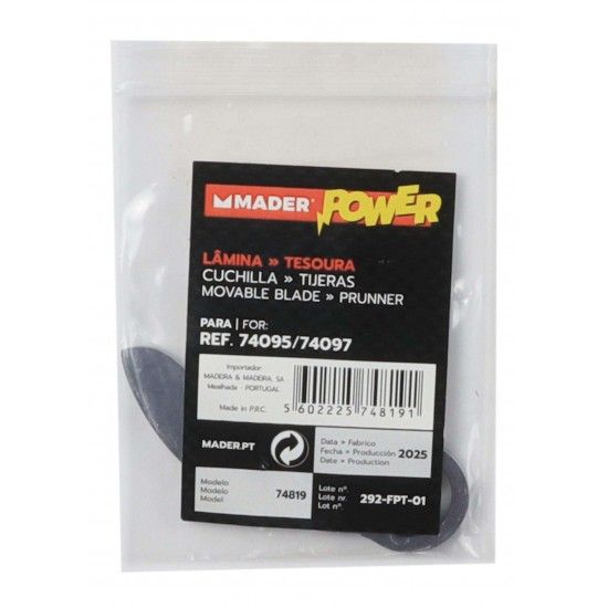 Lâmina para Tesoura - MADER POWER® refª 74819 MADER Lâmina para Tesoura - MADER POWER® refª 74819 MADER
