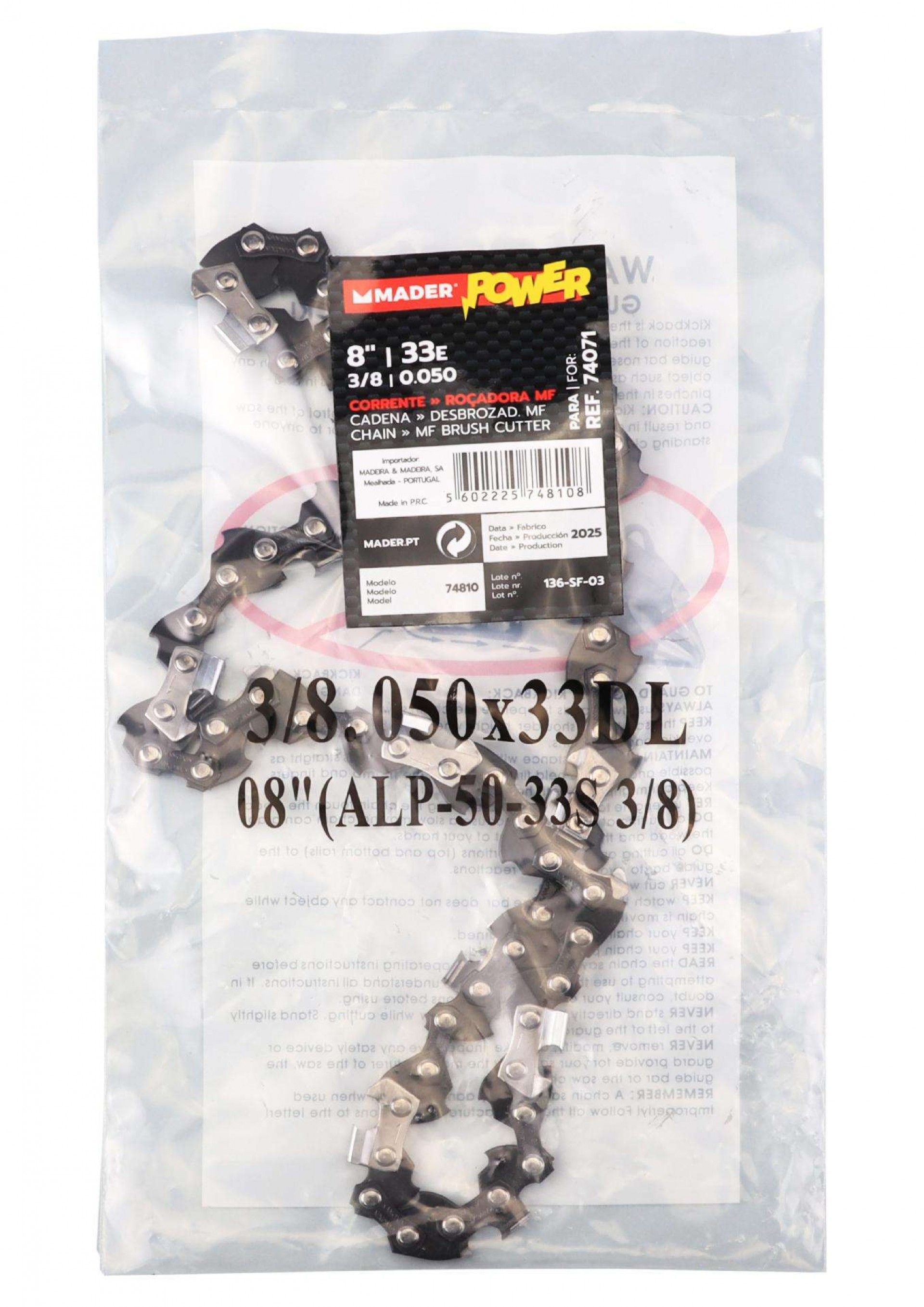 Corrente p/roçadora MULT-MPW-8" 33E refª 74810 MADER