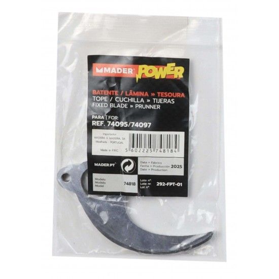 Batente / Lâmina para Tesoura - MADER POWER® refª 74818 MADER Batente / Lâmina para Tesoura - MADER POWER® refª 74818 MADER
