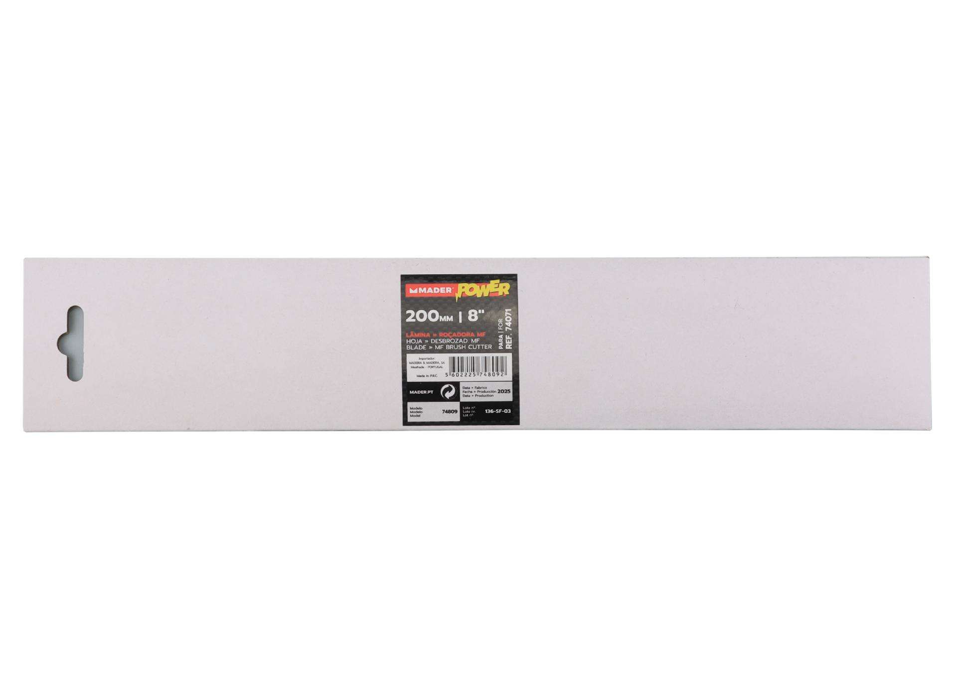 Lamina p/roçadora MULT-MPW-8" 1.3MM refª 74809 MADER