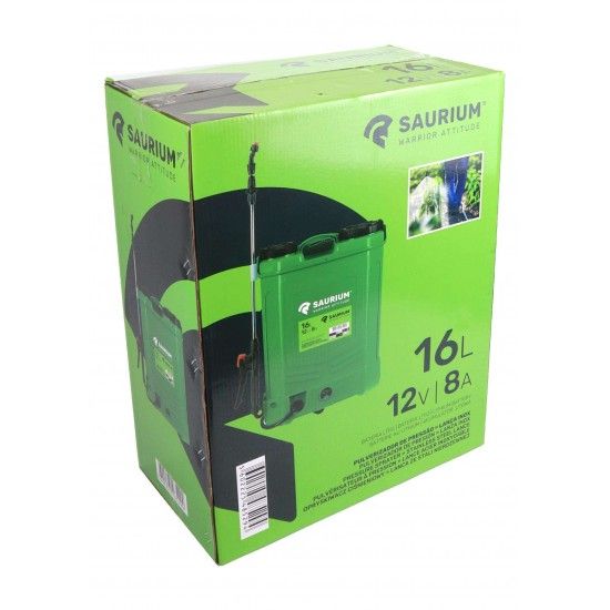 Pulverizador, Bateria Lítio, 16L, Mochila, 0.45MPa  refª 48529 SAURIUM Pulverizador, Bateria Lítio, 16L, Mochila, 0.45MPa  refª 48529 SAURIUM