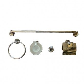 Kit Acessrios Casa Banho Cromado 5 Peas  ref. FKACBC5 FLUX