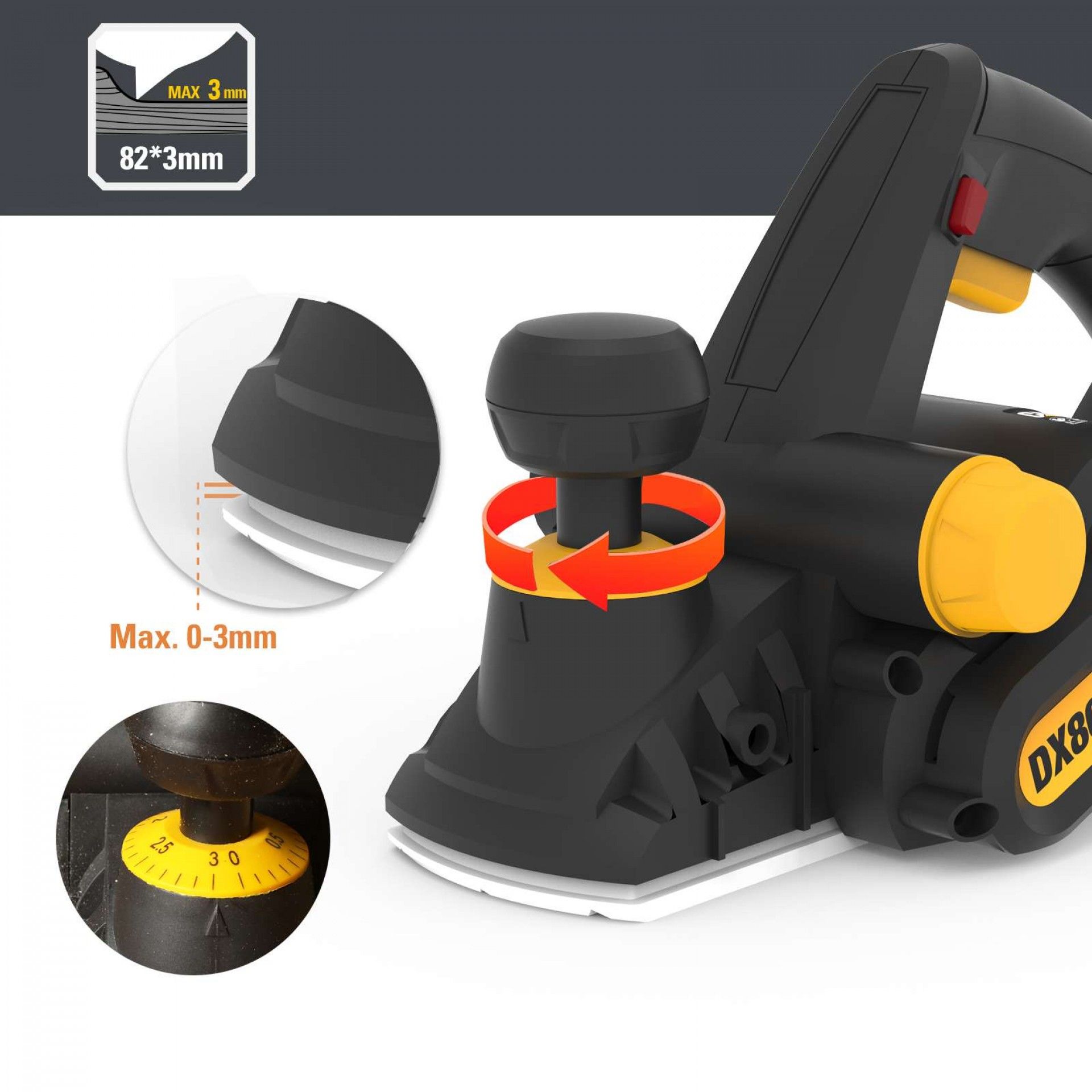 Plaina Elétrica 3mm - 900W refª DX86 CAT