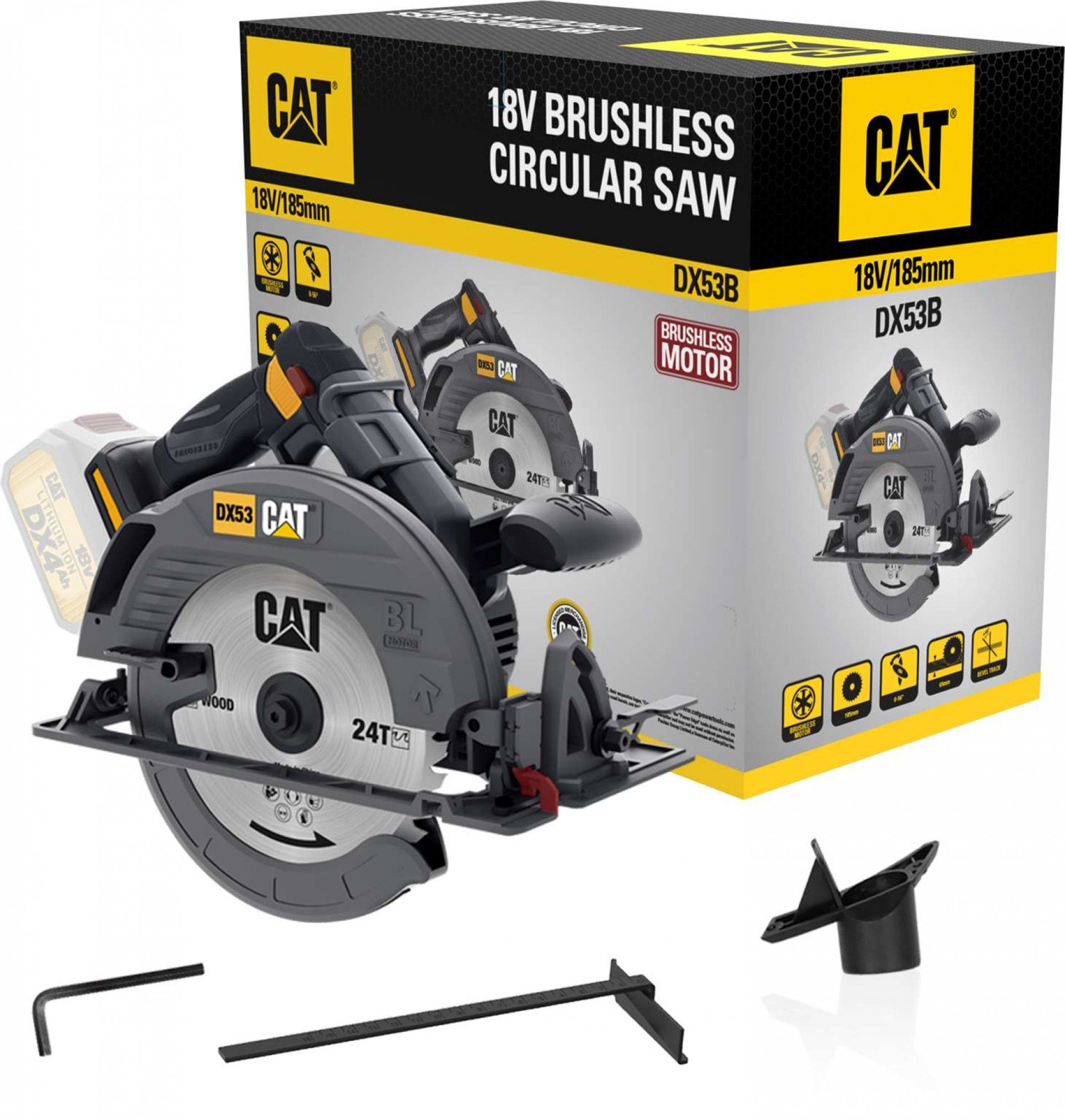 Serra 18V Circular 185mm s/bateria refª DX53B CAT