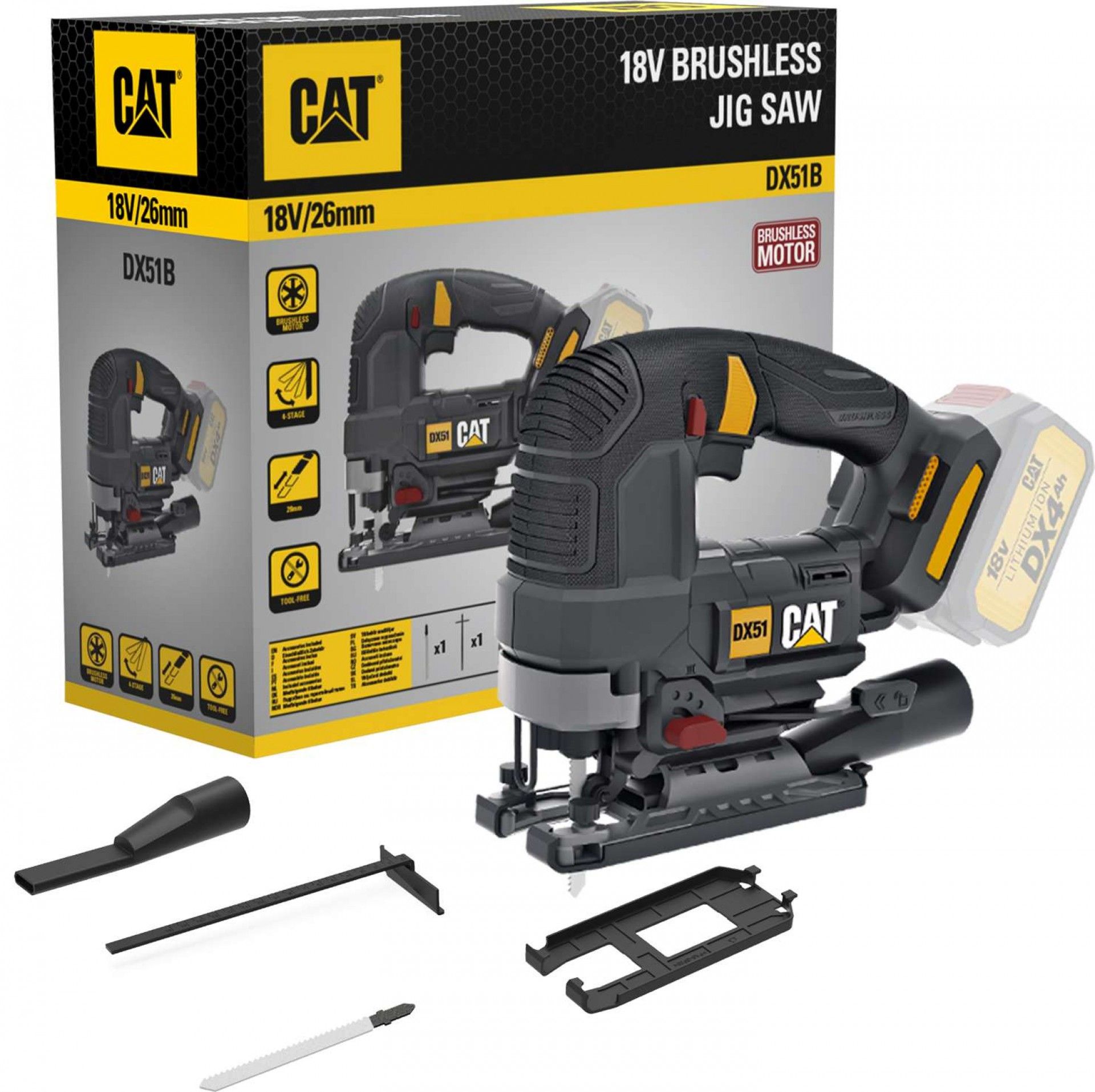 Serra 18V Tico Tico 26mm s/bateria refª DX51B CAT