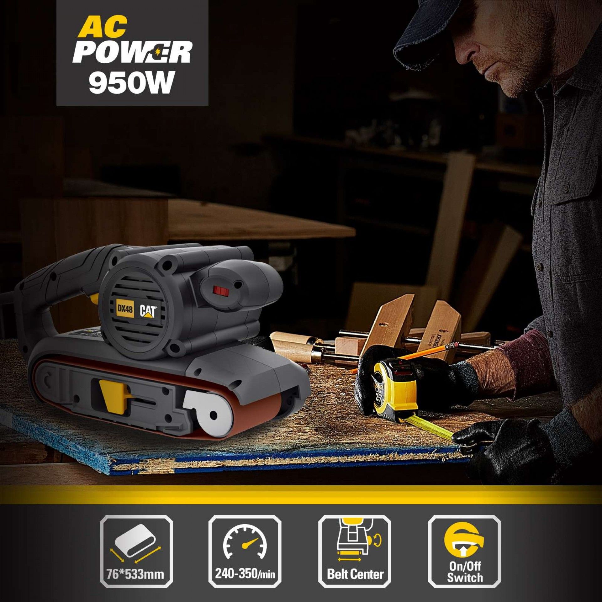 Lixadora de Cinta 950W refª DX48 CAT