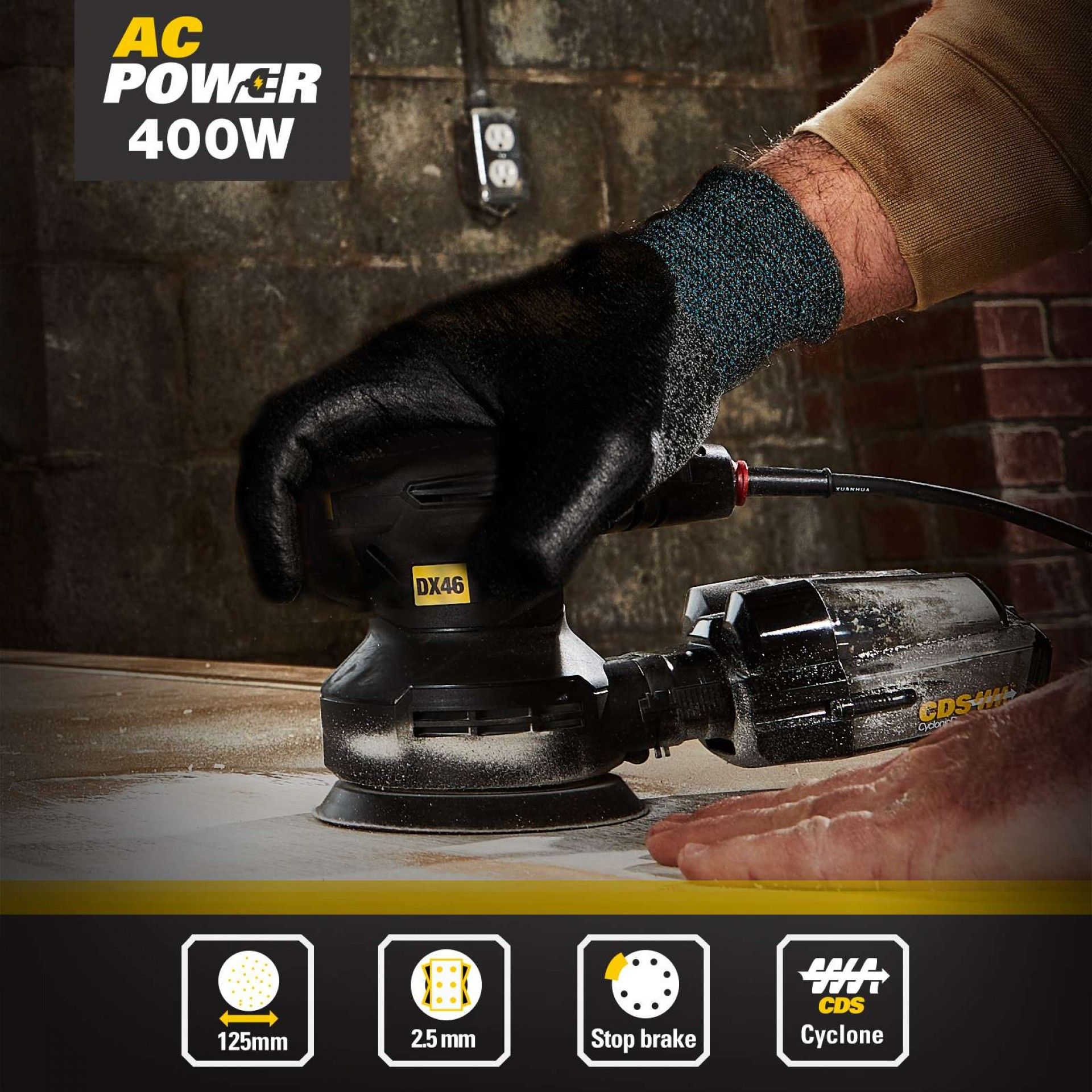 Lixadora Orbital 125mm - 400W refª DX46 CAT