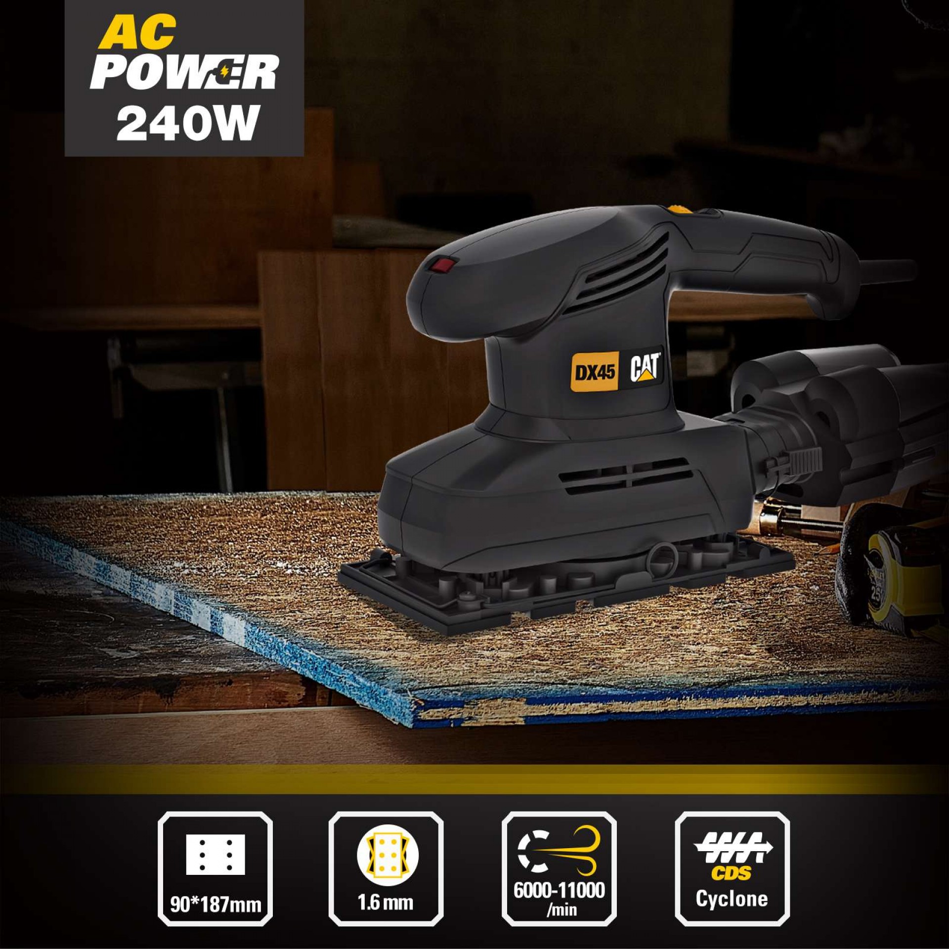 Lixadora 240W 1/3 folha refª DX45 CAT