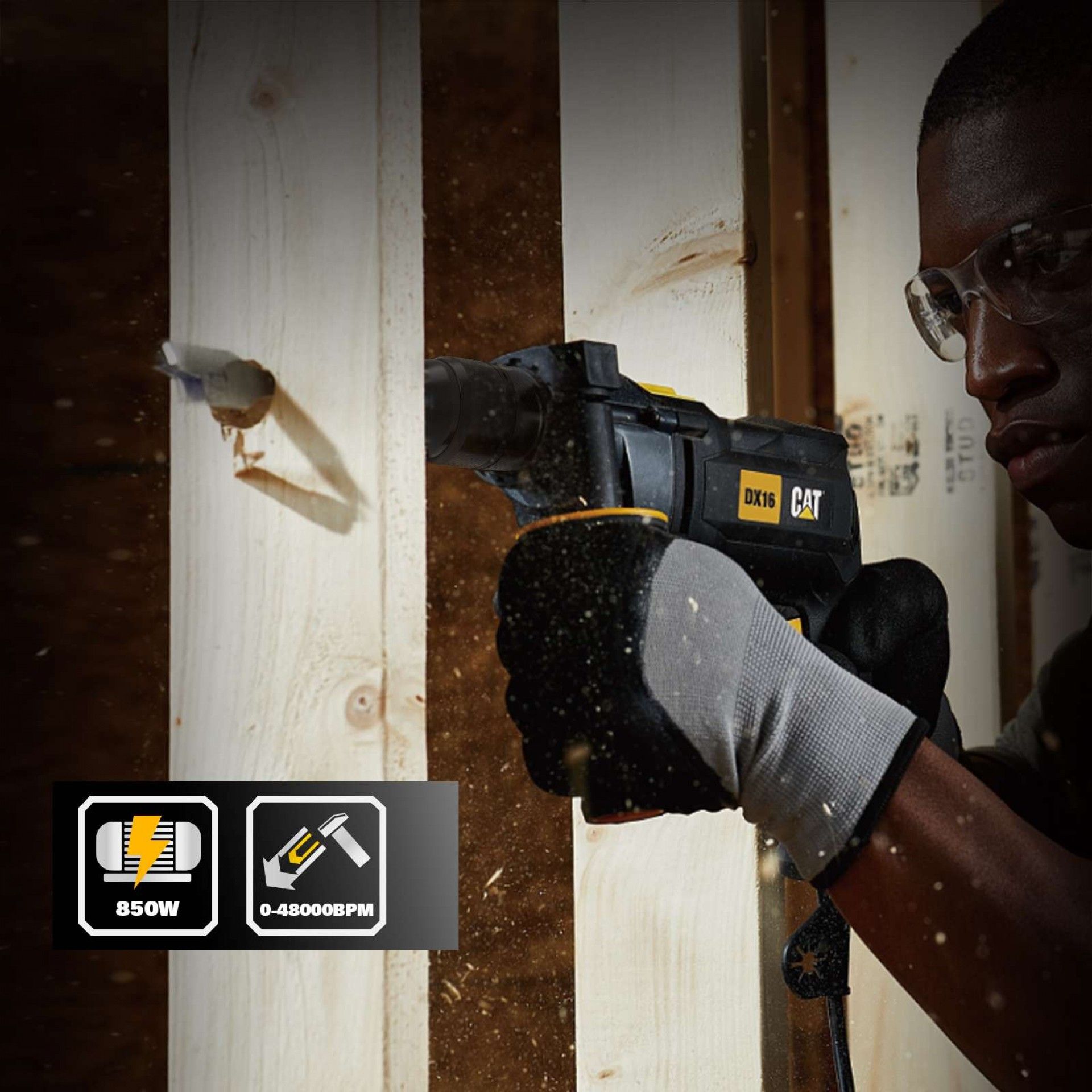 Berbequim de Percussão 13mm - 850W refª DX16 CAT