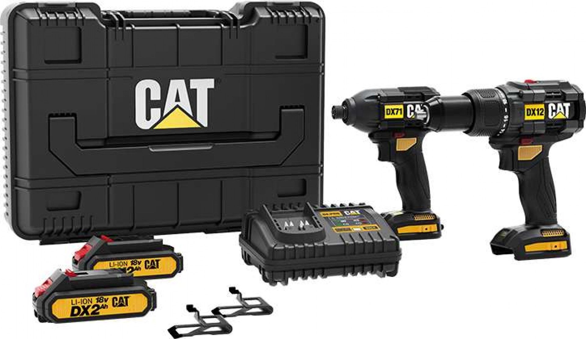 Aparafusadora c/percussão 18V 13mm - 65N.m + Chave de Impacto 1/4"Hex - 215N.m refª DX12K.2 CAT