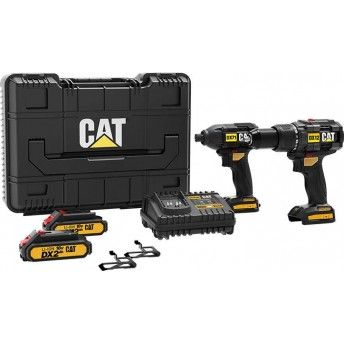 Aparafusadora c/percusso 18V 13mm - 65N.m e Chave de Impacto 1/4"Hex - 215N.m ref DX12K CAT
