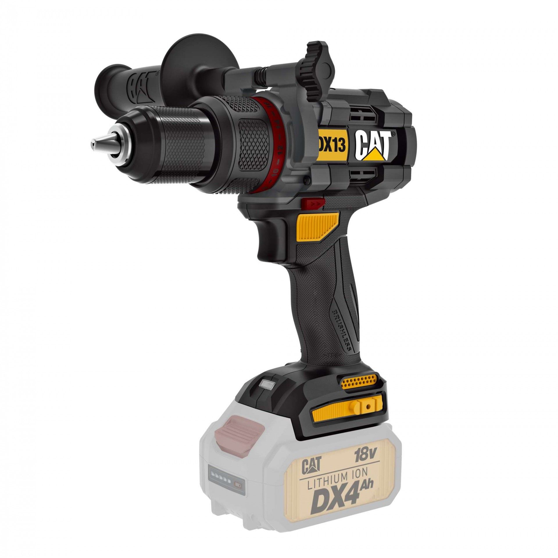 Aparafusadora c/percussão 18V Brushless 13mm - 80N.m - sem bateria refª DX13B CAT