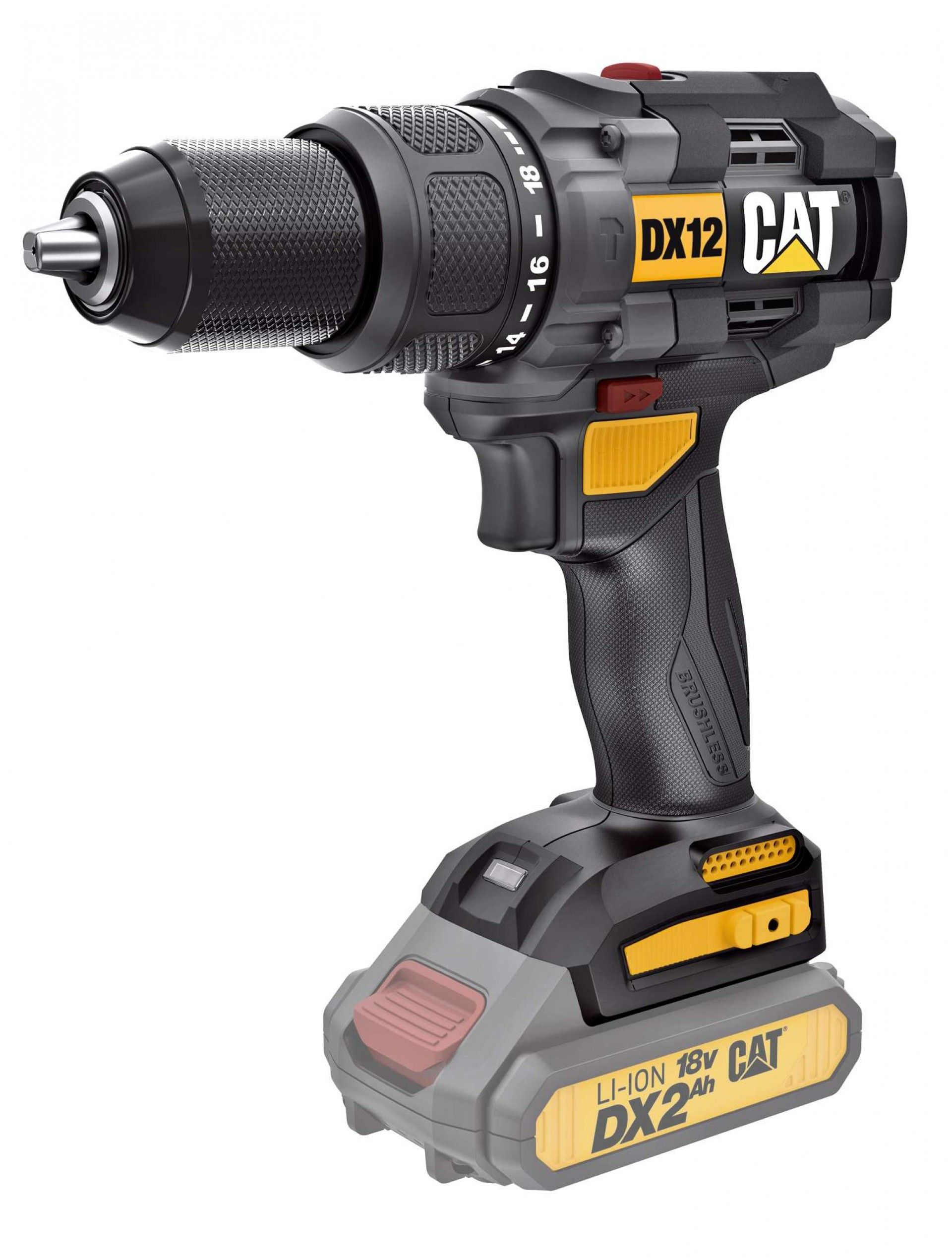 Aparafusadora c/percussão 18V Brushless 13mm - 65N.m - sem bateria refª DX12B CAT