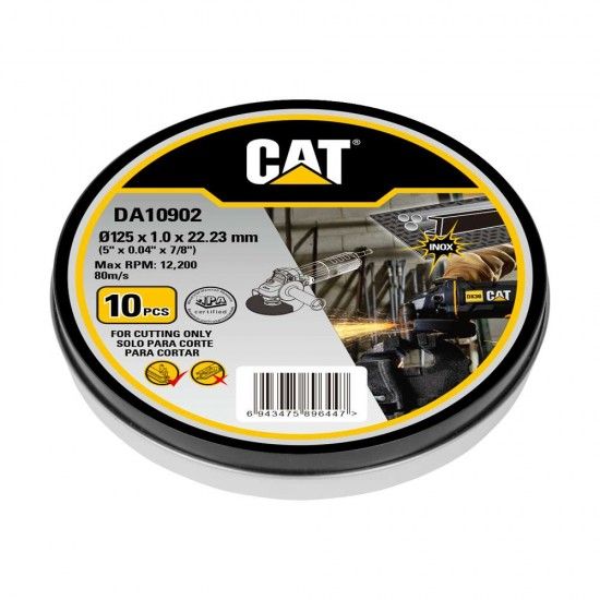 Disco Abrasivo e Corte 125 - Metal & Inox (Pack 10) caixa em metal ref DA10902 CAT