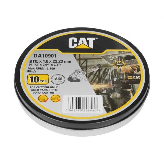 Disco Abrasivo e Corte 115 - Metal & Inox (Pack 10) caixa em metal ref DA10901 CAT
