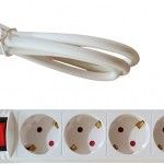 Extens�o el�trica com interruptor 6 tomadas YL-2120 3G1,5mm2 5,0m ref� 065.0059 MACFER