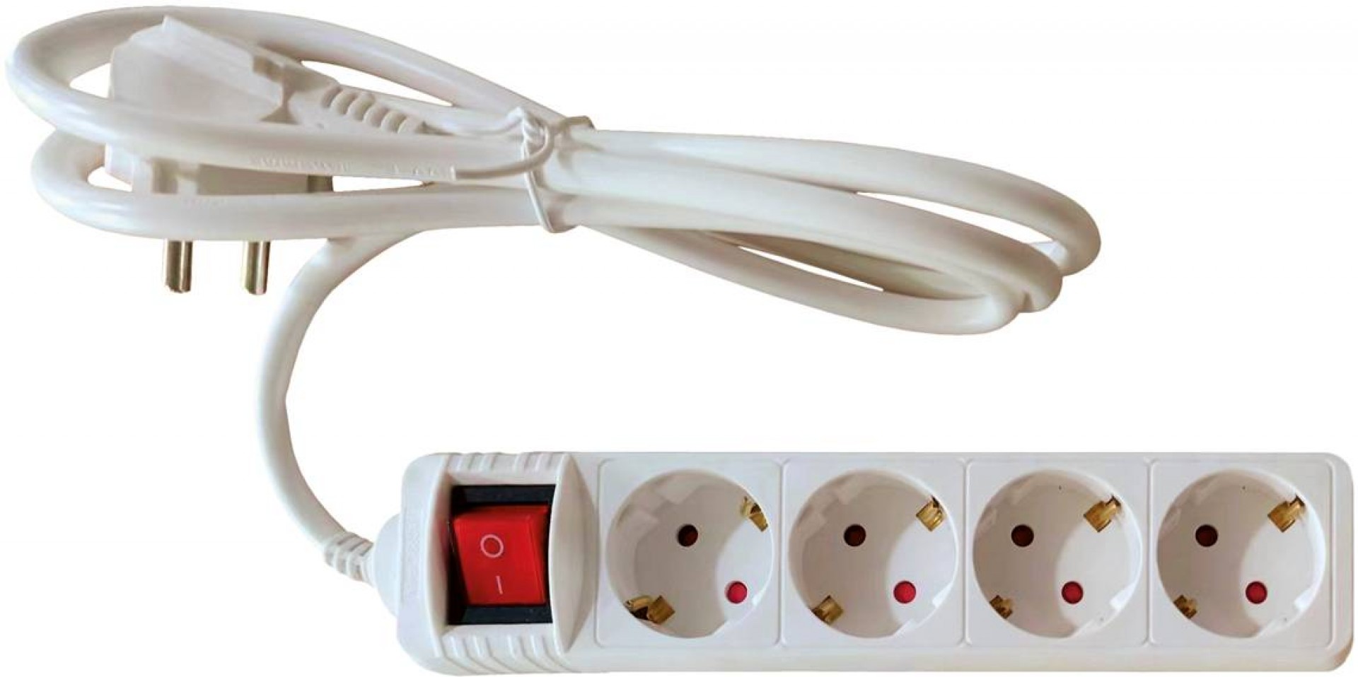 Extensão elétrica com interruptor 4 tomadas YL-2118 3G1,5mm2 5,0m refª 065.0056 MACFER