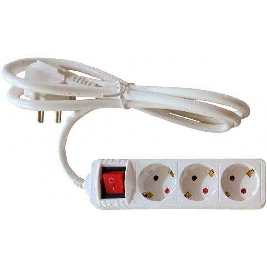 Extens�o el�trica com interruptor 3 tomadas YL-2117 3G1,5mm2 5,0m ref� 065.0053 MACFER