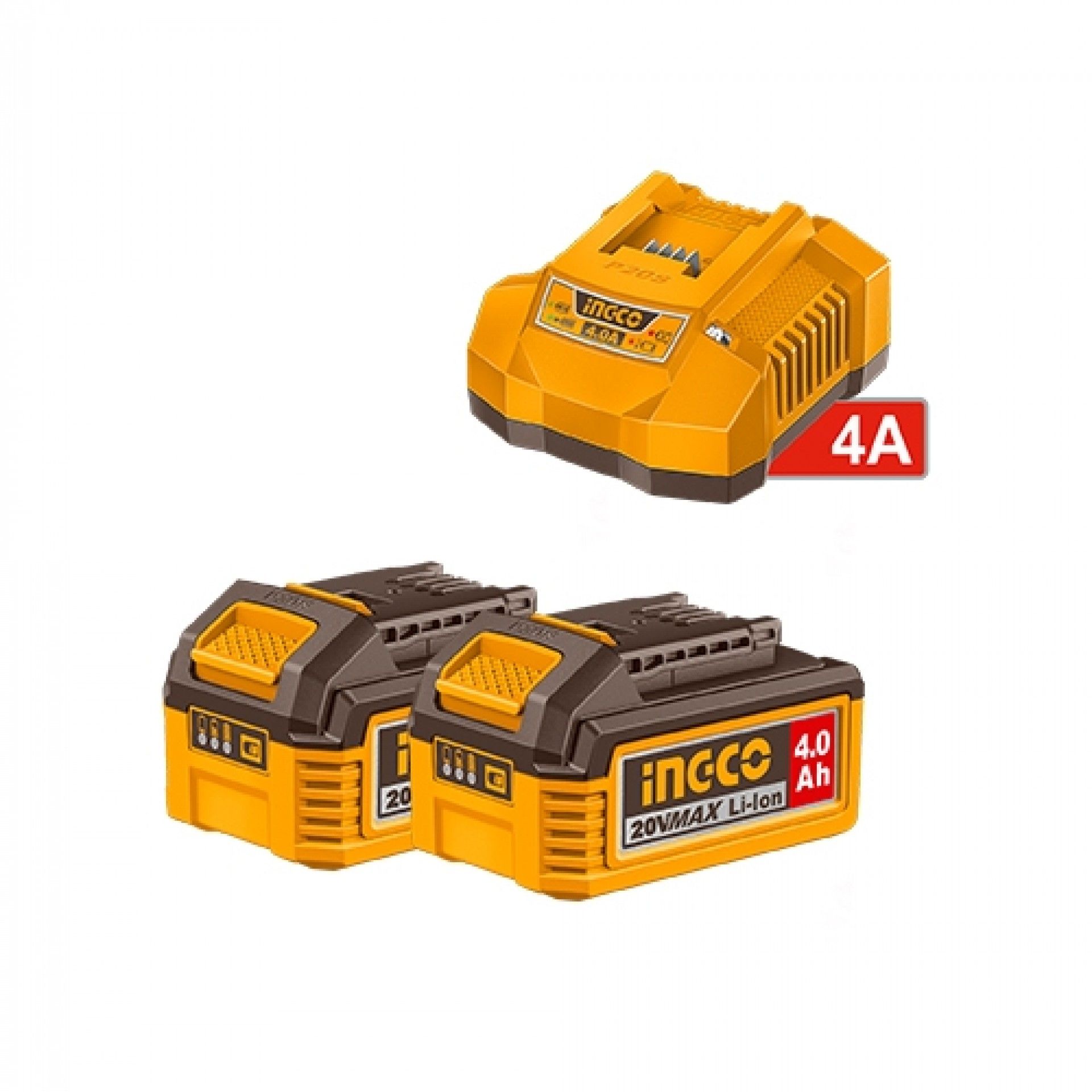 Kit 2 Baterias 20v 4.0Ah + caregador refª FBCPK2013E Ingco