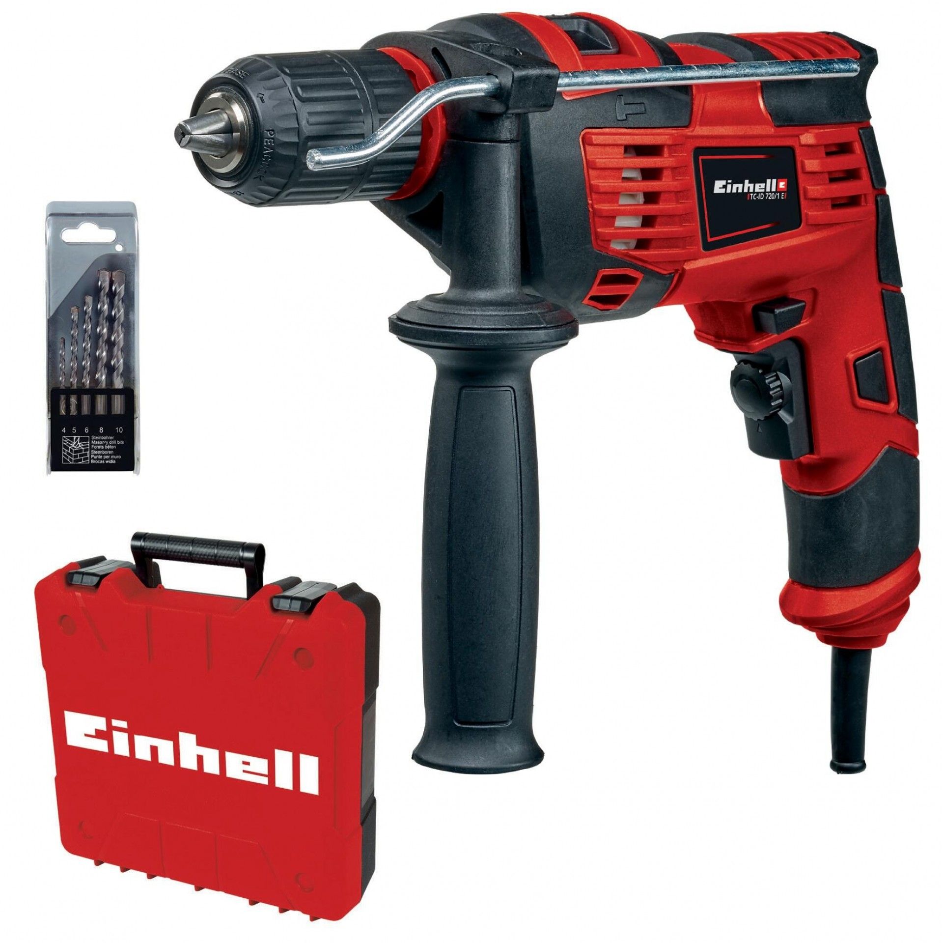 Berbequim TC-ID 720/1 E kit c/mala e acessórios refª 4259846 EINHELL
