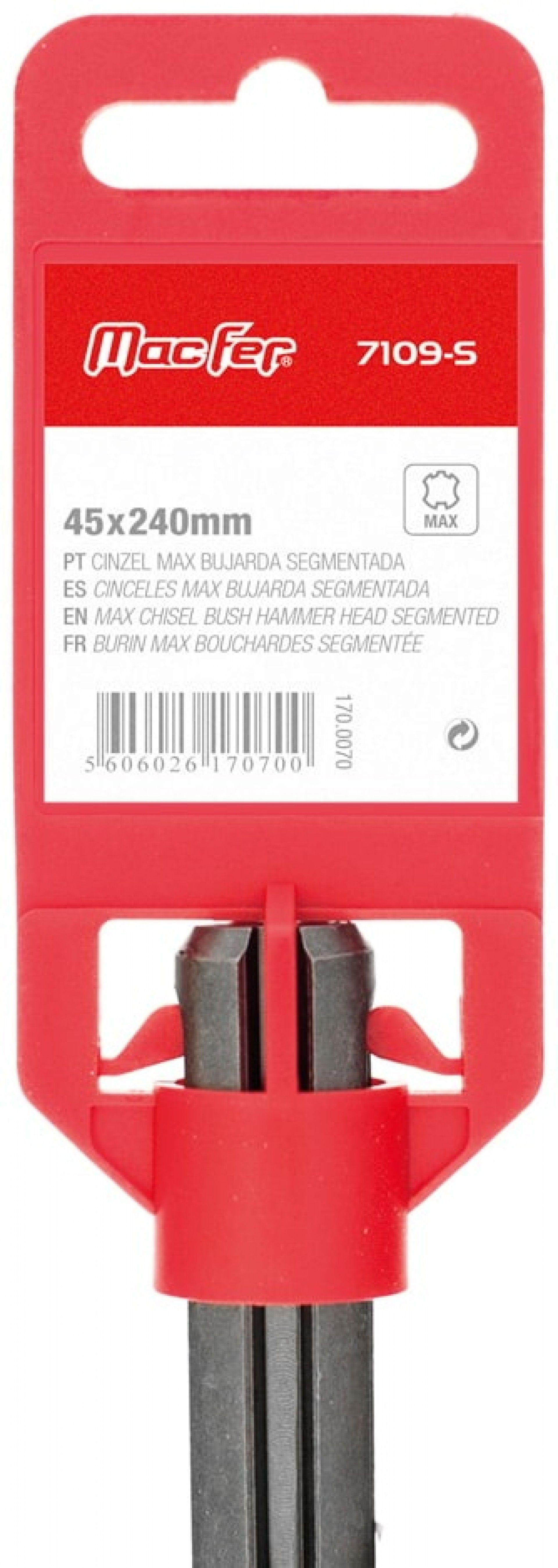 Cinzel Sds-Max bujarda 7109-S 45x240mm refª 170.0070 MACFER