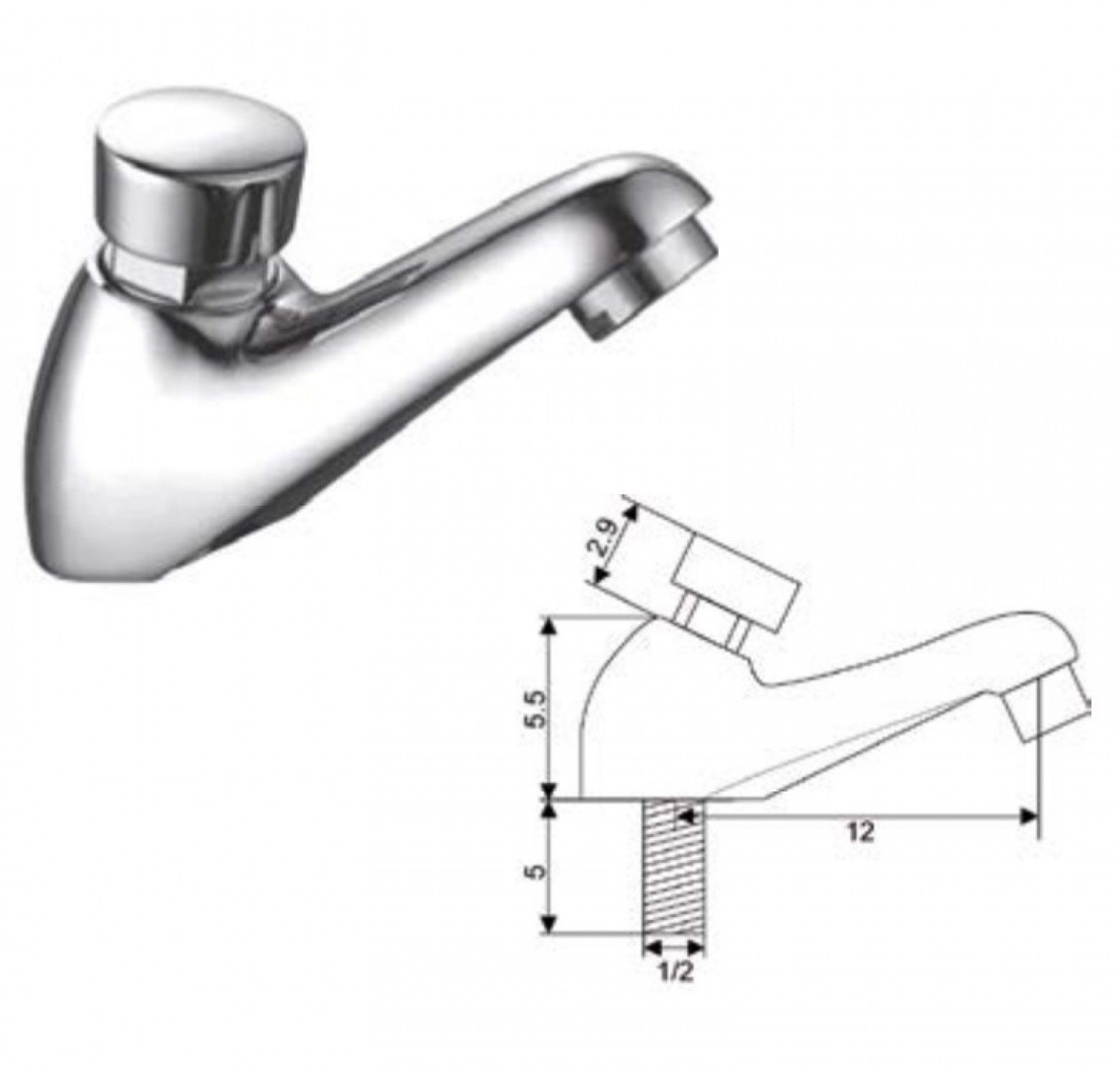 Torneira temporizada lavatório refª 023018