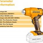 Pistola De Calor 20V refª HGLI2002 IngCo Pistola De Calor 20V refª HGLI2002 IngCo