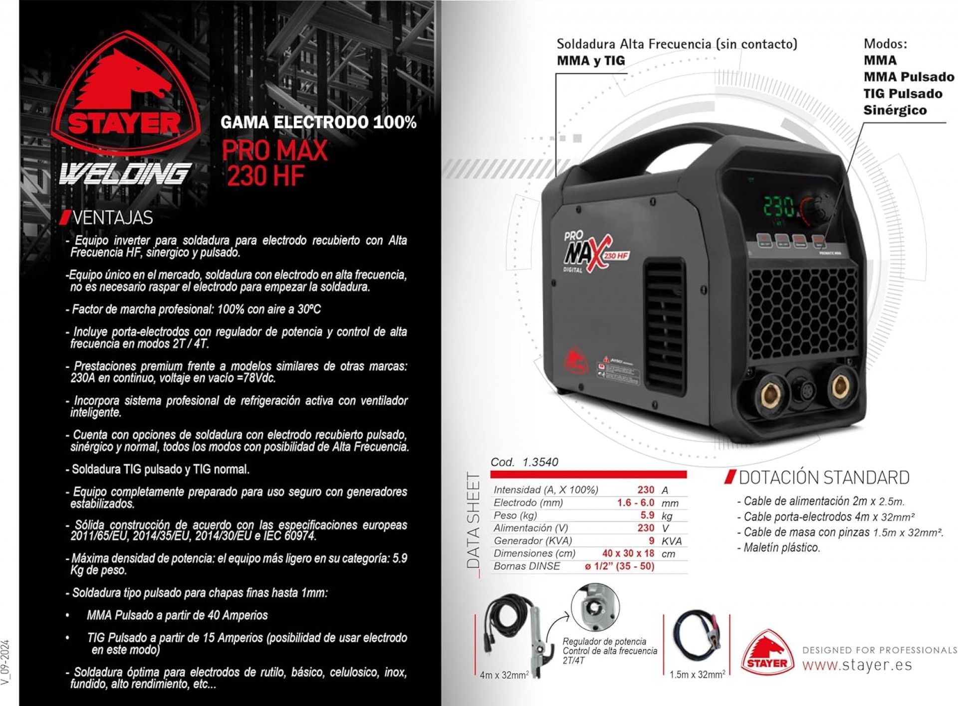 Inverter MMA Pro Max 230 HF K refª 1.3540 STAYER