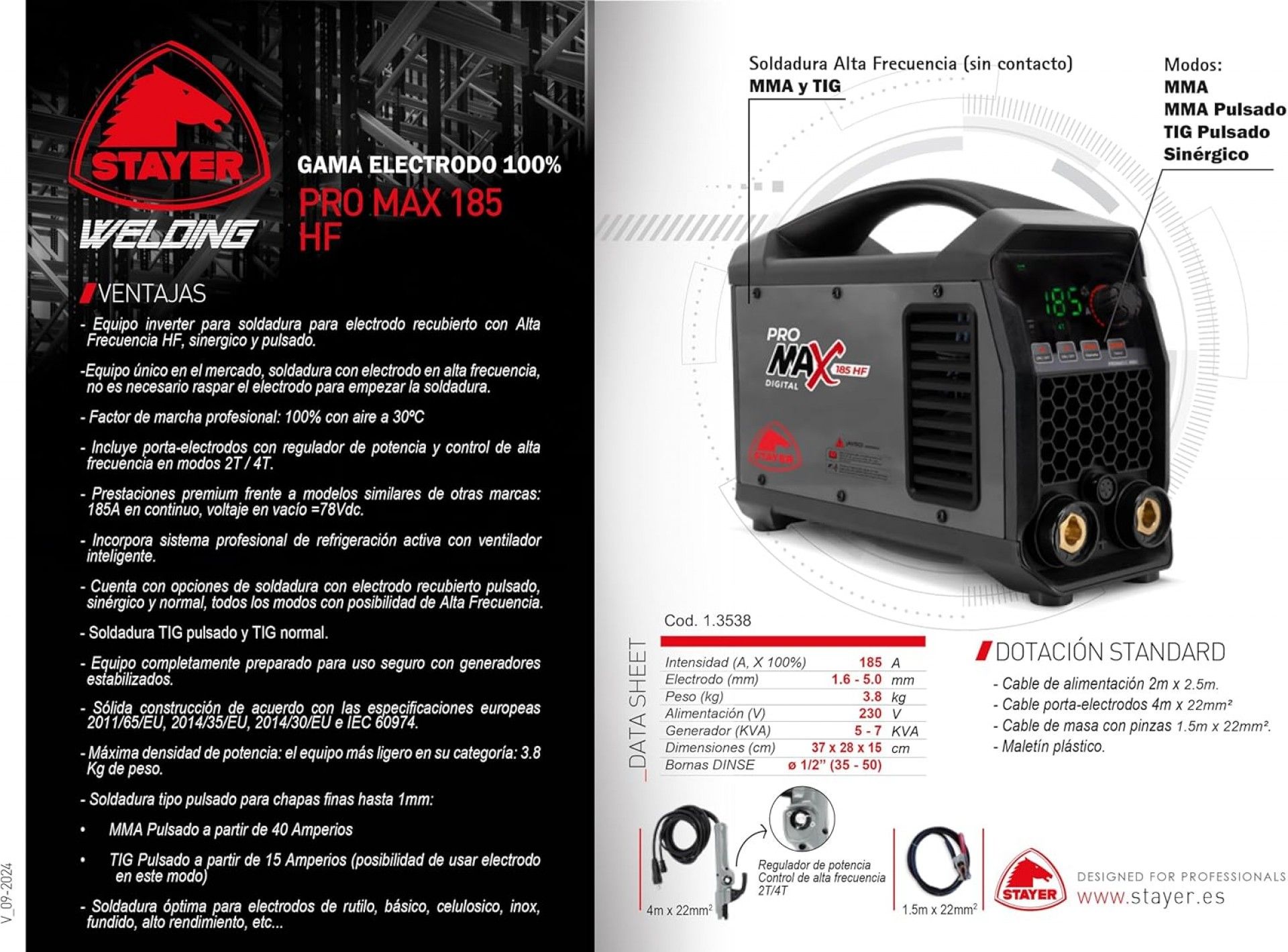 Inverter MMA Pro Max 185 HF K refª 1.3538 STAYER
