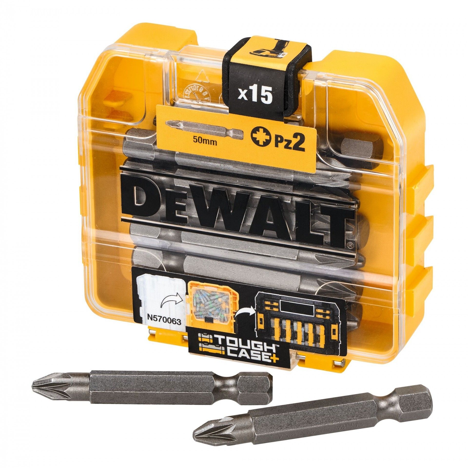 Pontas PZ2 50mm FlexTorq 15pç refª DP73-QZ DEWALT
