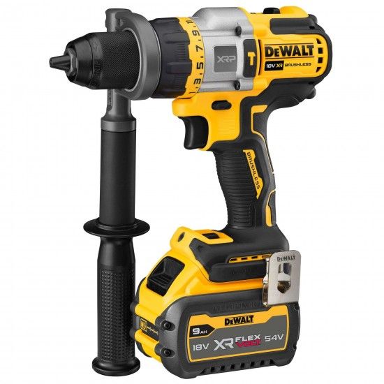 Aparafusadora XR 18V XRP + 1 bateria 9.0Ah Flexvolt 54/18V carregador e mala ref DCD999X1-QW DEWALT