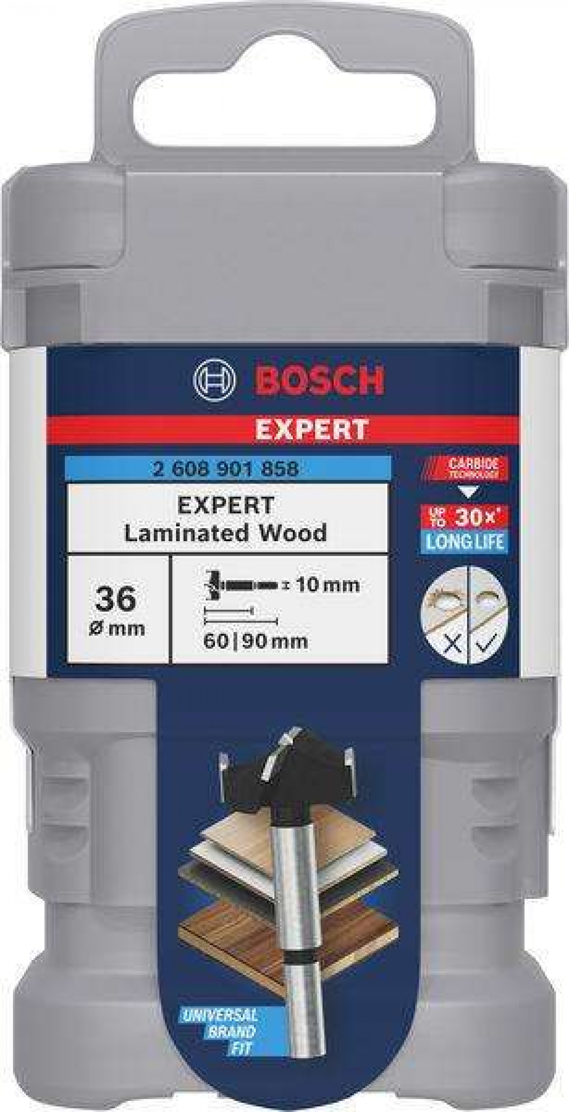 Fresa p/dobradiças EXPERT Laminated Wood, 36 x 60 x 90mm refª 2608901858 BOSCH