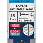 Fresa p/dobradi�as EXPERT Laminated Wood, 15 x 60 x 90mm ref� 2608901845 BOSCH