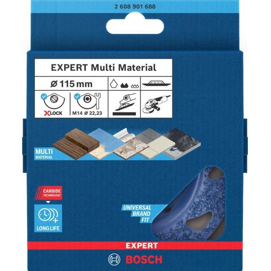 Disco em carboneto EXPERT Multi Material média, inclinada, X-LOCK, 115mm, 22,23mm refª 2608901688 B Disco em carboneto EXPERT Multi Material média, inclinada, X-LOCK, 115mm, 22,23mm refª 2608901688 B