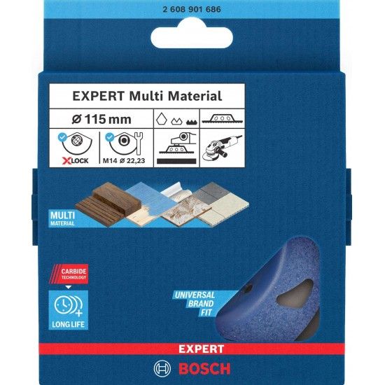 Disco em carboneto EXPERT Multi Material fina, plana, X-LOCK, 115mm, 22,23mm refª 2608901686 BOSCH Disco em carboneto EXPERT Multi Material fina, plana, X-LOCK, 115mm, 22,23mm refª 2608901686 BOSCH