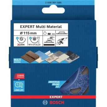 Disco  em carboneto EXPERT Multi Material m�dia, plana, X-LOCK, 115mm, 22,23mm ref� 2608901685 BOSCH