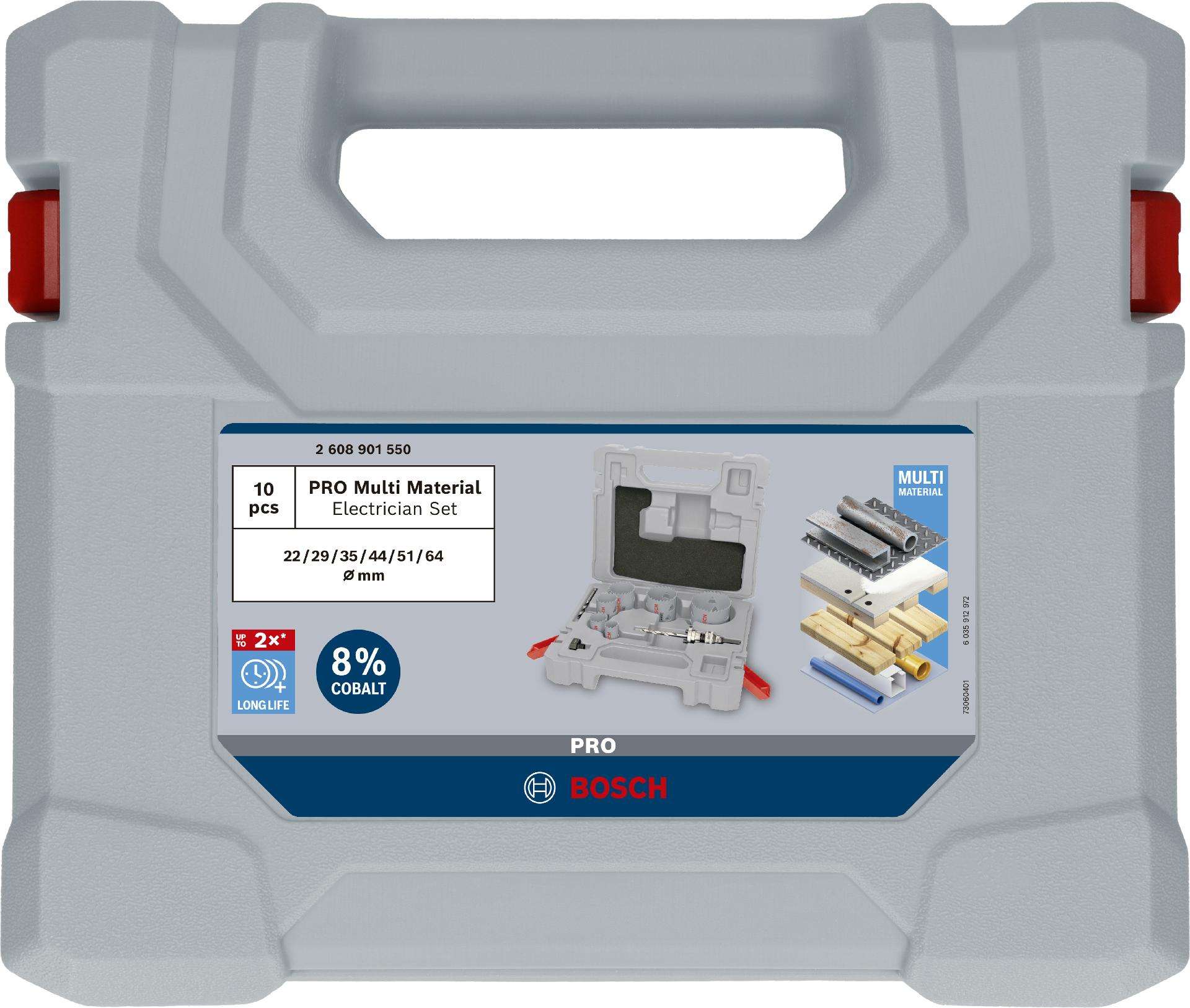 Conjunto de serras craneanas PRO Multi Material com eixo Q-Lock, 10 peças refª 2608901550 BOSCH