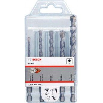 HEX-5 Concrete Drill Bit Set 5-piece refª 2608841654 BOSCH HEX-5 Concrete Drill Bit Set 5-piece refª 2608841654 BOSCH