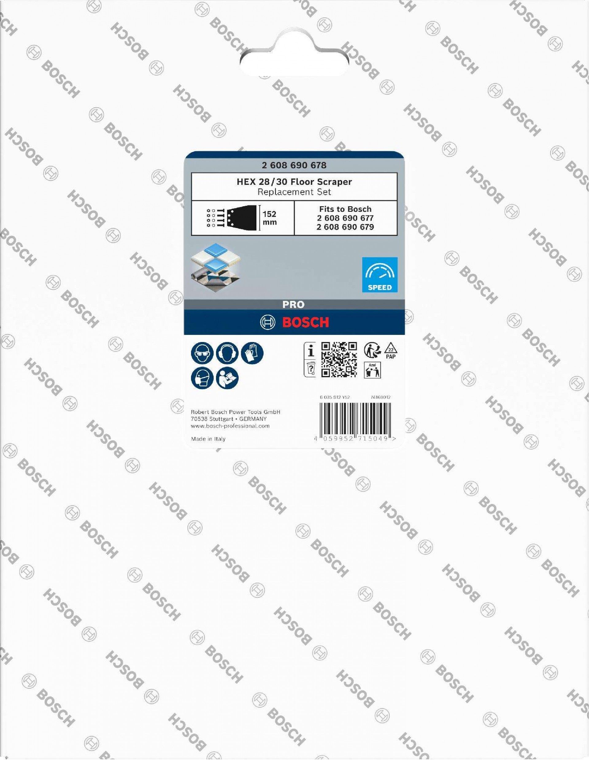 Conjunto de substituição de raspador de pavimento PRO HEX 28/30 refª 2608690678 BOSCH