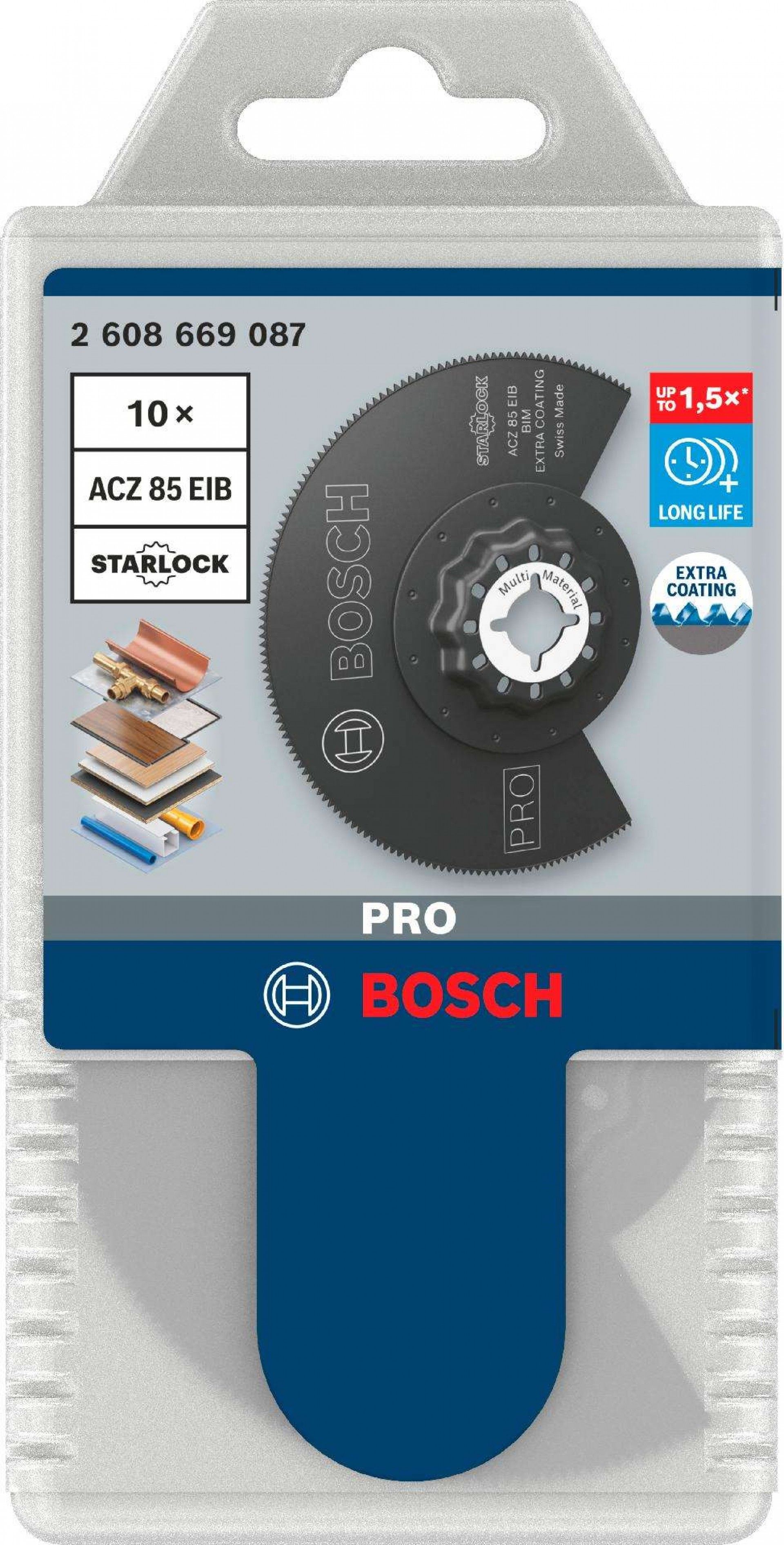 Lâmina de segmento PRO ACZ 85 EIB, 85 mm, 10 unid. refª 2608669087 BOSCH