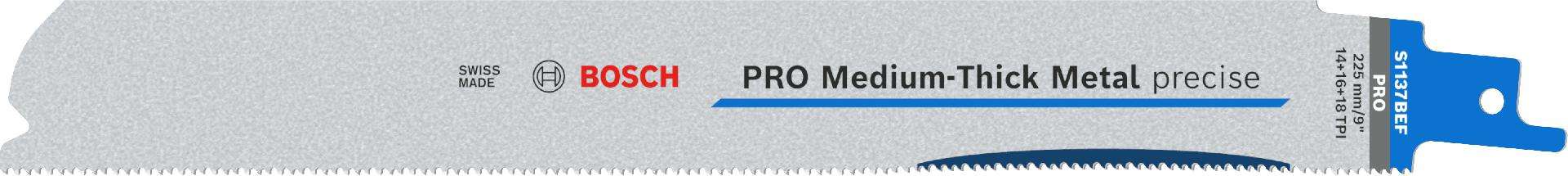 Lâmina serra sabre PRO Medium-Thick Metal precise S1137BEF, 1,1 x 25 x 225 mm, 25 peças refª 260865