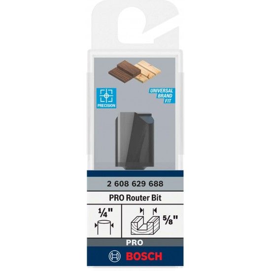 Fresa direita para tupia PRO, dois canais,  5/8? x C 49/64?, encabadouro de 1/4? ref 2608629688 BO