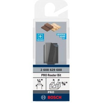 Fresa direita para tupia PRO, dois canais,  5/8? x C 49/64?, encabadouro de 1/4? ref 2608629688 BO