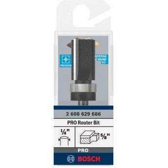 Fresa de alinhar com rolamento superior para tupia PRO,  5/8? x C 1?, encabadouro de 1/4? ref 2608