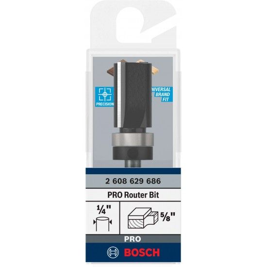 Fresa de alinhar com rolamento superior para tupia PRO,  5/8? x C 1?, encabadouro de 1/4? ref 2608