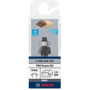 Fresa de arredondar para tupia PRO, R 1,6, encabadouro de 8mm ref 2608629681 BOSCH